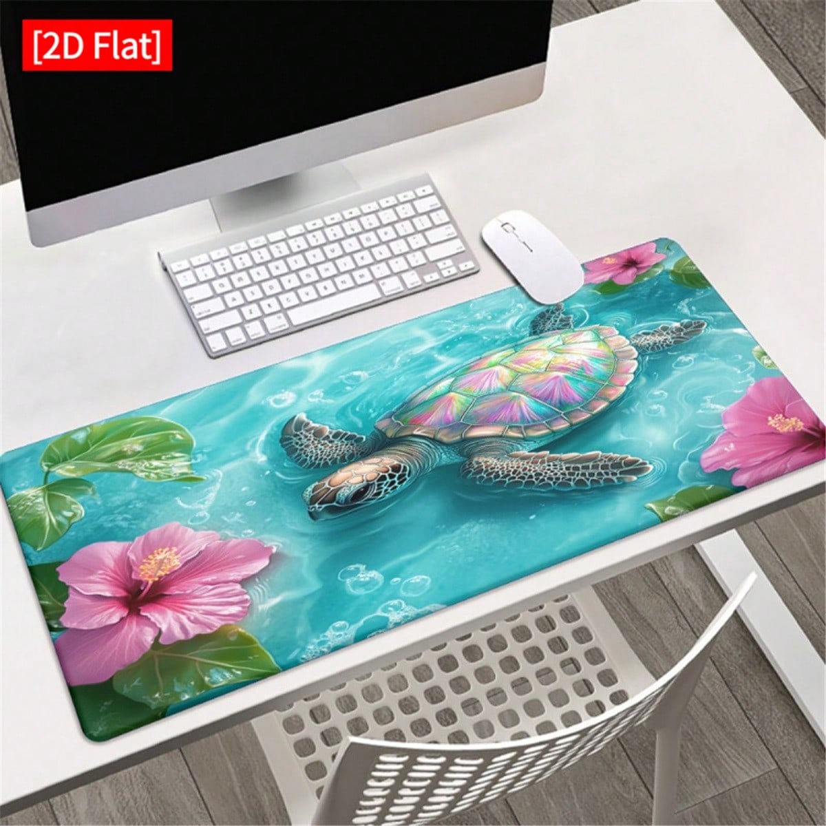 Desk Setup For Office - [2D Flat]1pc Sea And Hibiscus Flower