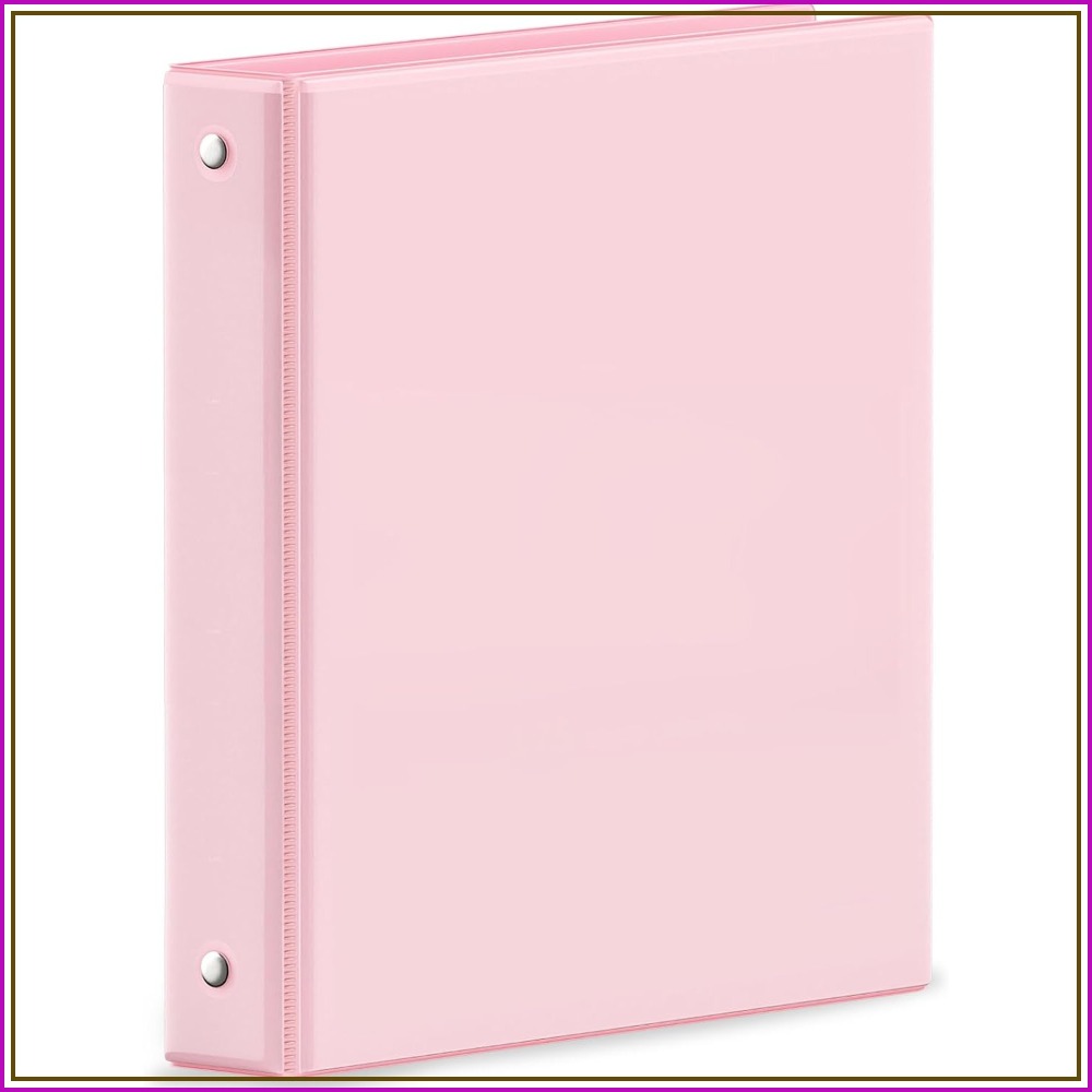 Ring Binder Box - 1 Inch 3 Ring Binder, Pink,