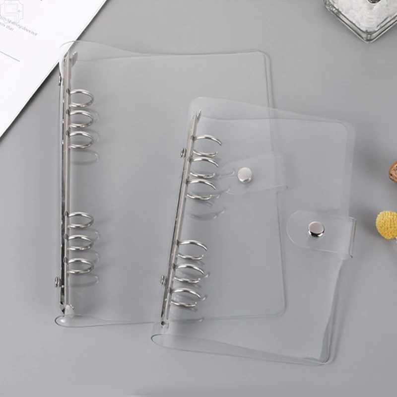 Ring Binder Box - Glitter Transparent Plastic Ring Binder A5