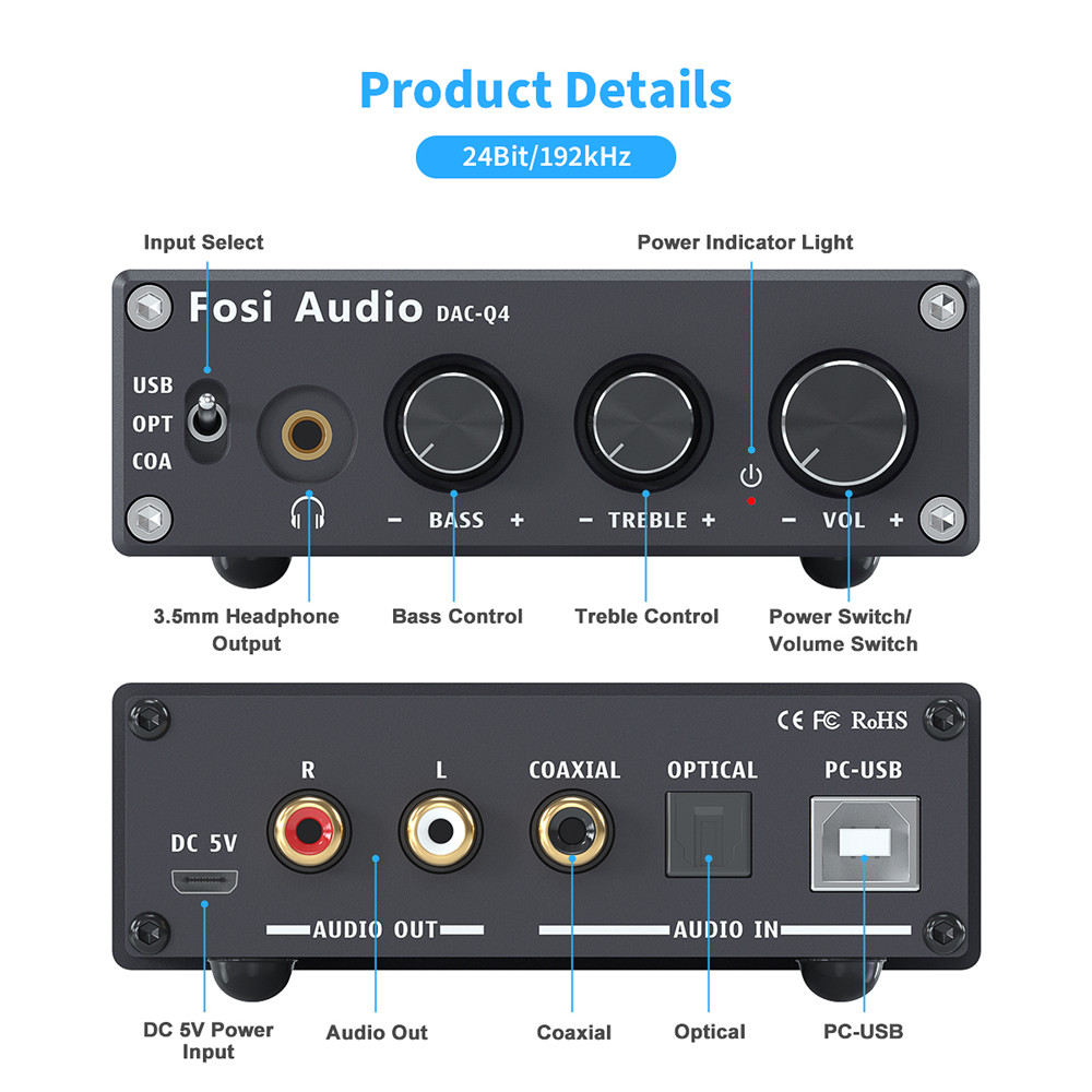 Fosi Audio Q4 Mini Stereo USB  - огляд і ціна Desk Setup Speakers