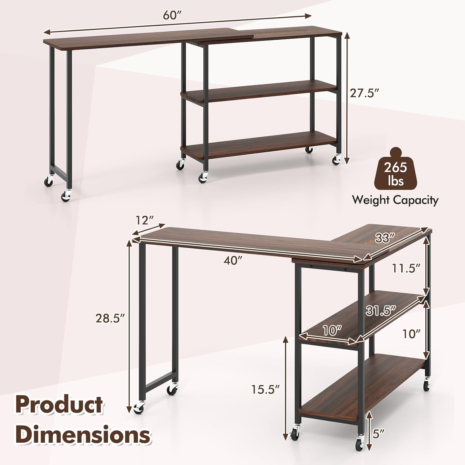 360° Rotating Side Table with  - огляд і ціна Desk Setup Notebook