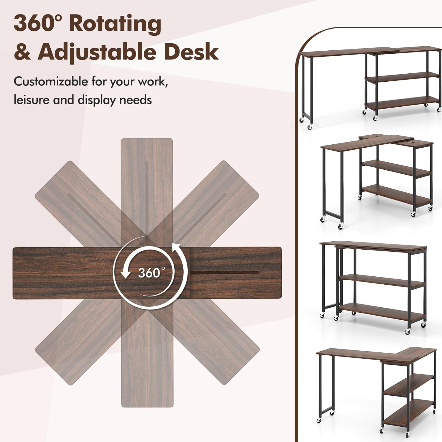 360° Rotating Side Table with  - огляд і ціна Desk Setup Notebook