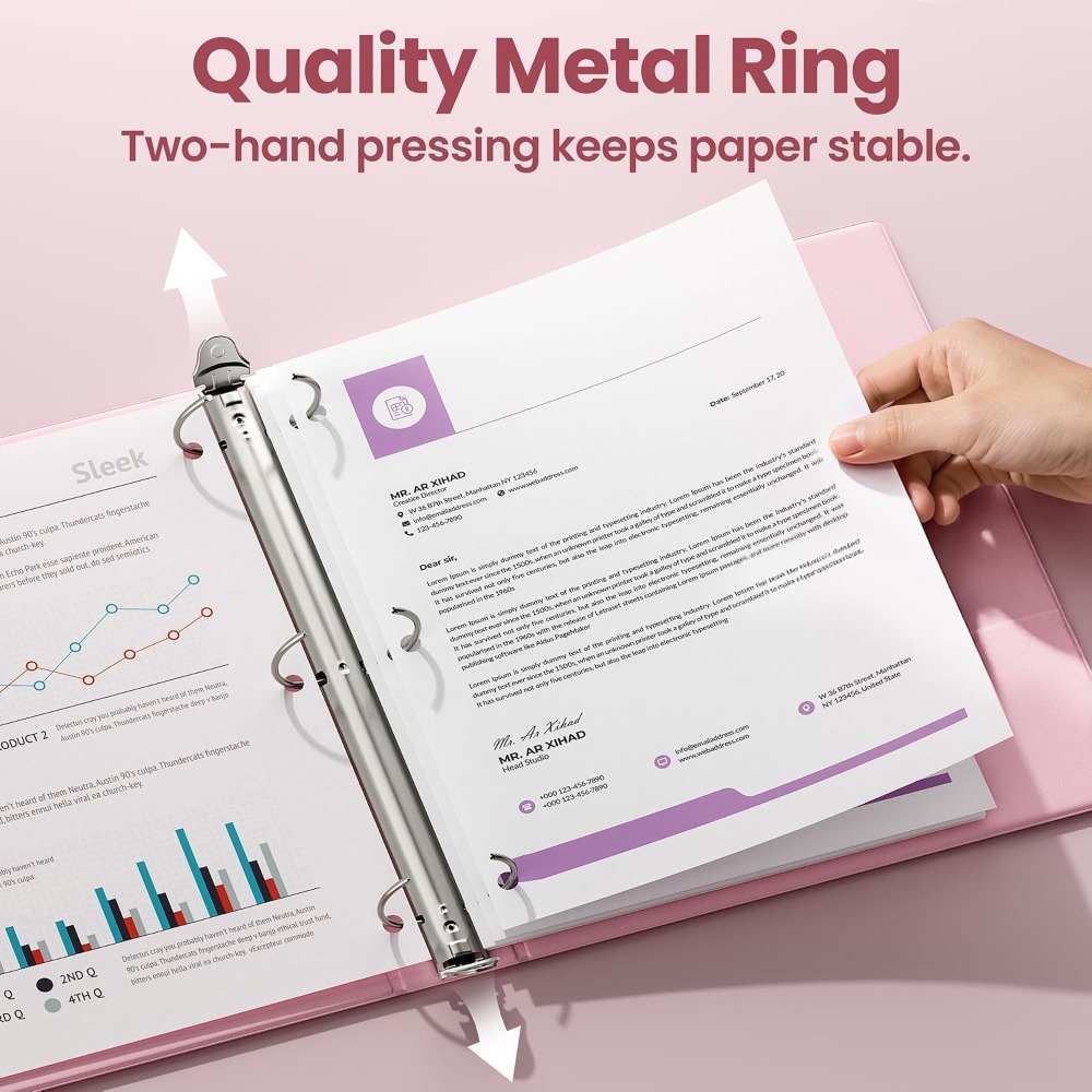 1 Inch 3 Ring Binder, Pink, Ho - огляд і ціна Ring Binder Box