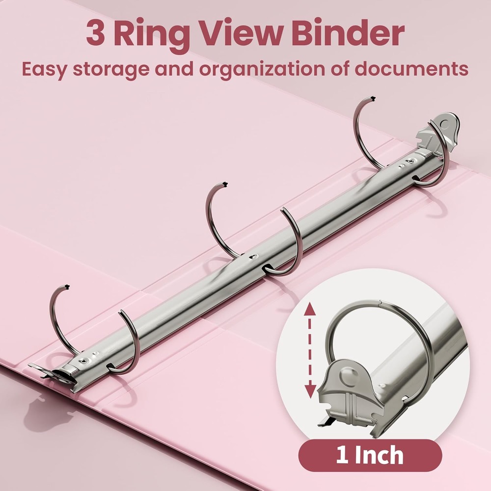 1 Inch 3 Ring Binder, Pink, Ho - огляд і ціна Ring Binder Box