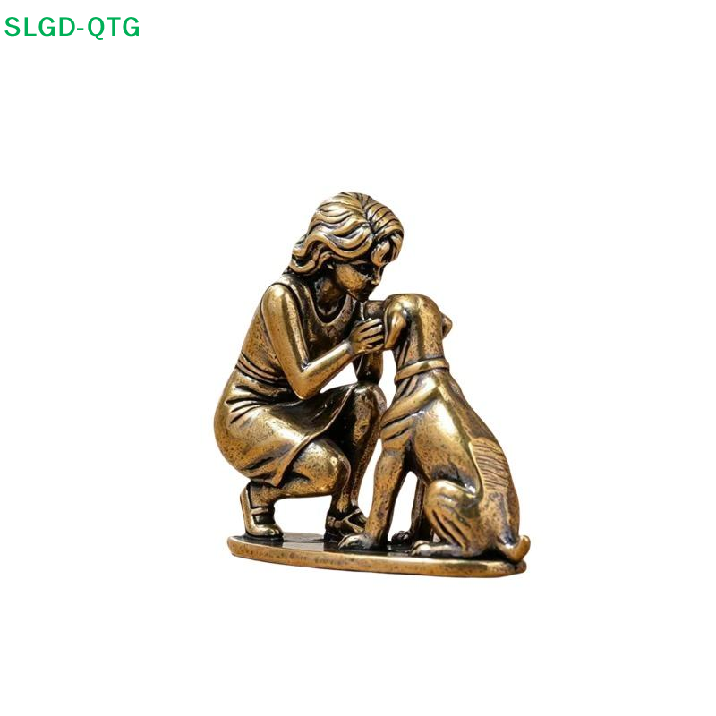 NEW Brass Girl Dog Figure Home - огляд і ціна Desk Setup Retro