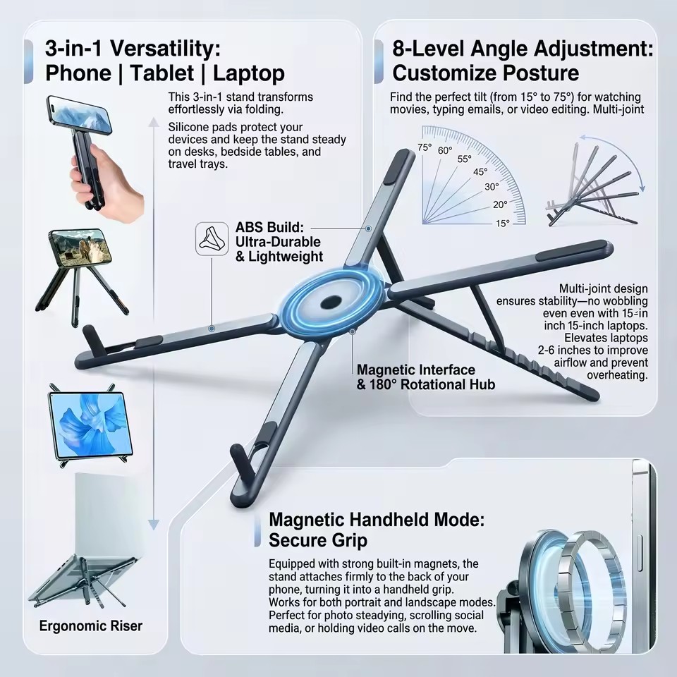 Portable Magnetic Phone Holder - огляд і ціна Desk Setup Notebook