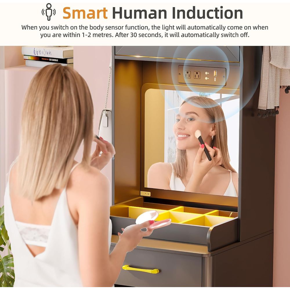 Human Sensor LED Vanity Desk w - огляд і ціна Desk Vanity Setup