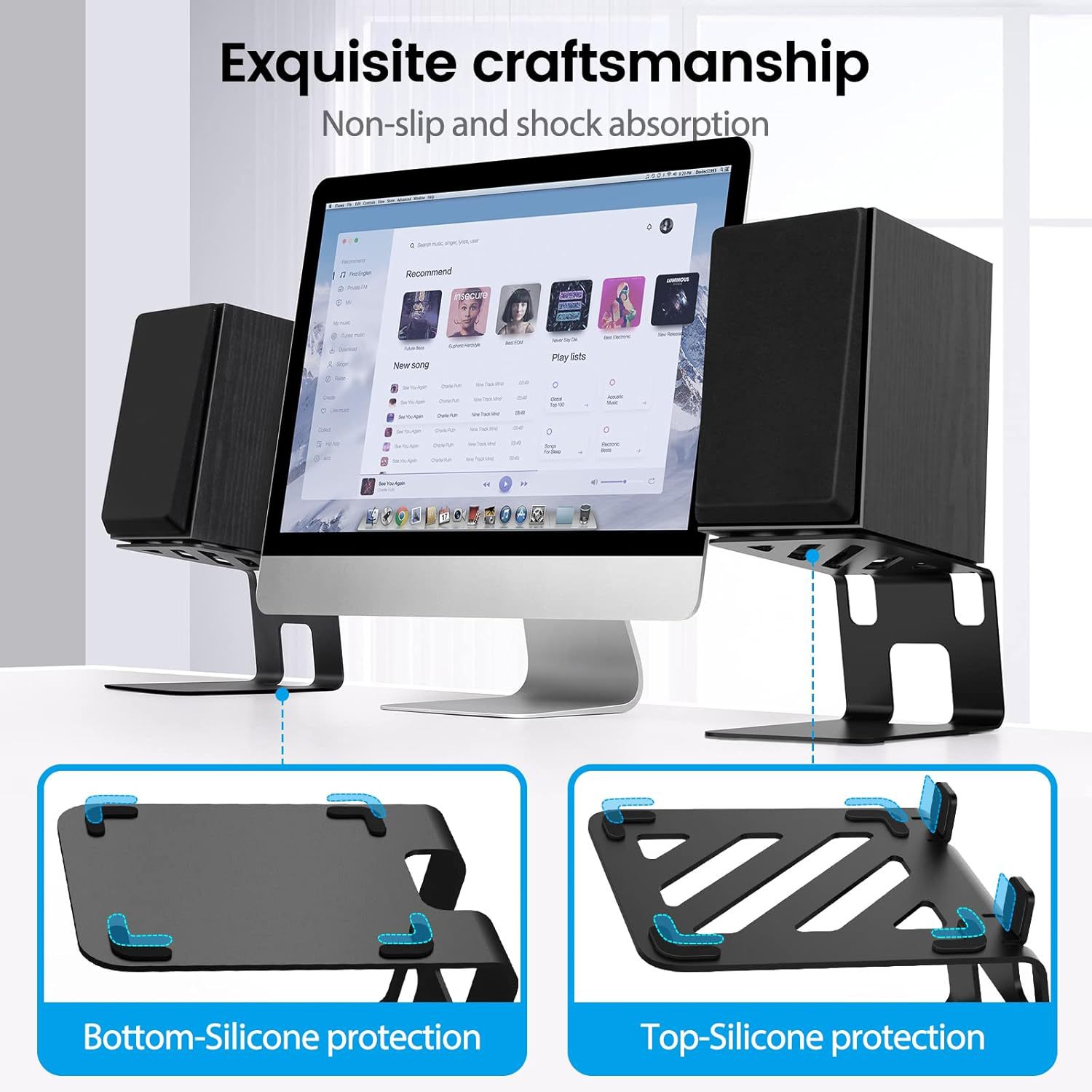 2pcs lot Desktop Speaker Stand - огляд і ціна Desk Setup Speakers