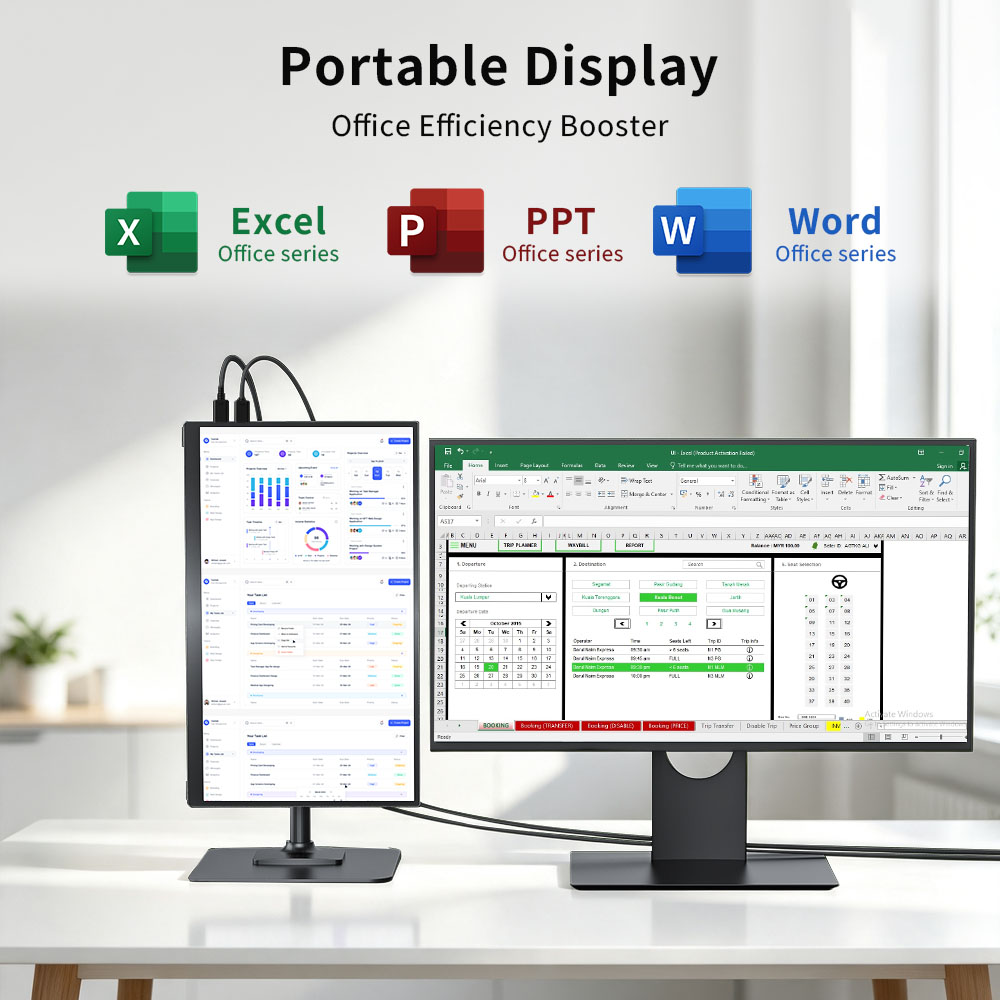 MAFNKOU 13.3-Inch 2.5k Portabl - огляд і ціна Dual Monitor Desk Setup