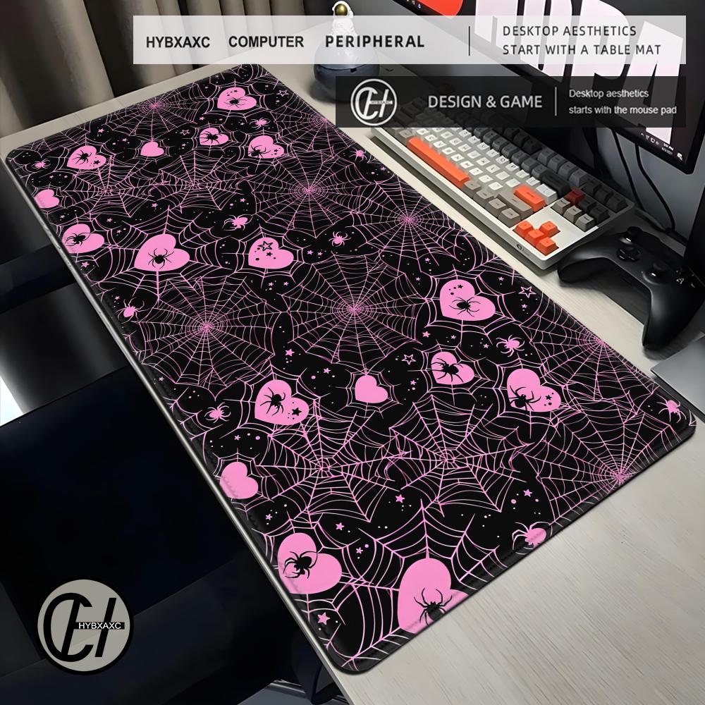90x40 White or Pink Spiderweb  - огляд і ціна Desk Setup For Office