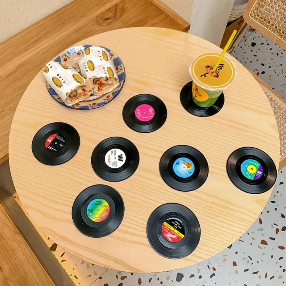 2/4/6PCS Retro Vinyl Record Cu - огляд і ціна Desk Setup Retro