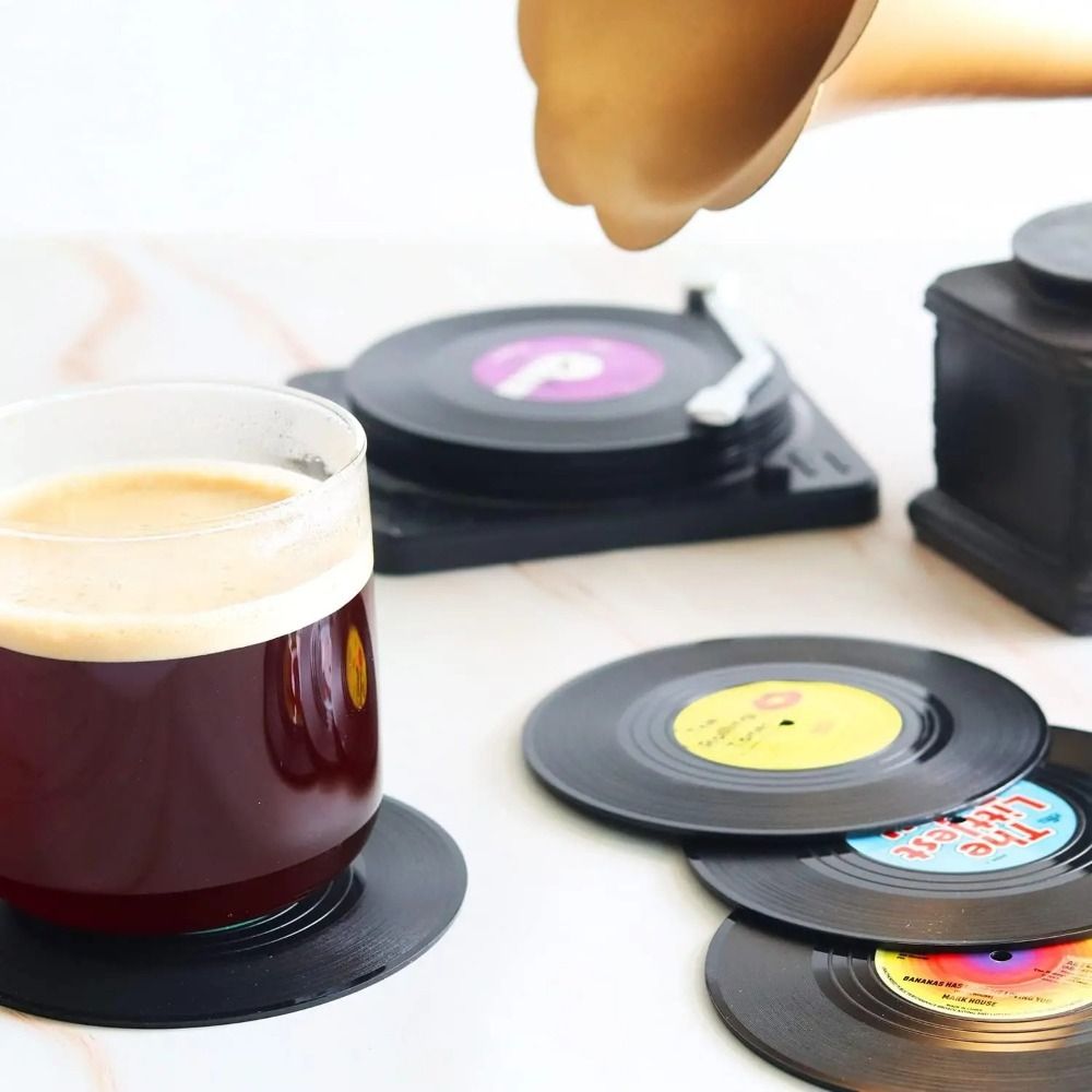 2/4/6PCS Retro Vinyl Record Cu - огляд і ціна Desk Setup Retro
