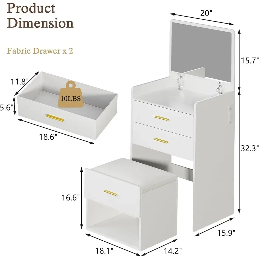 3-in-1 Vanity Desk with Flip-U - огляд і ціна Desk Vanity Setup