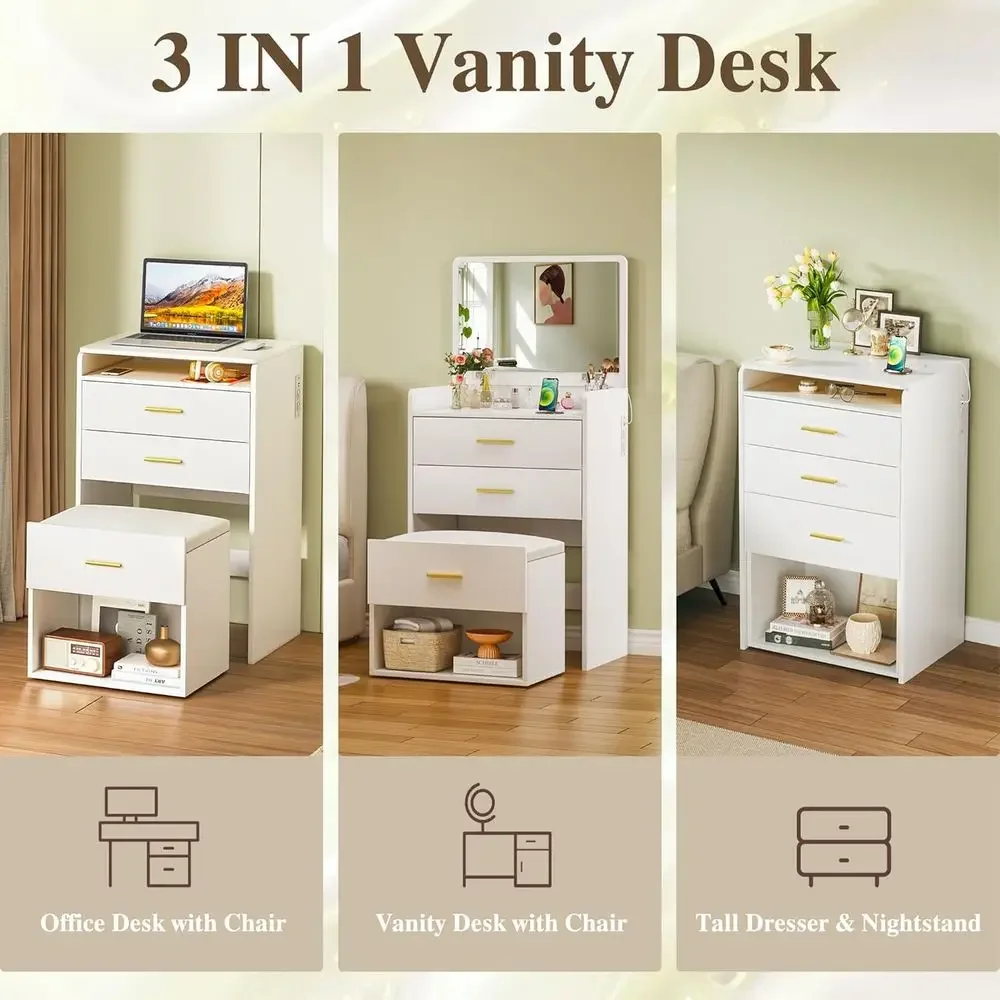 3-in-1 Vanity Desk with Flip-U - огляд і ціна Desk Vanity Setup