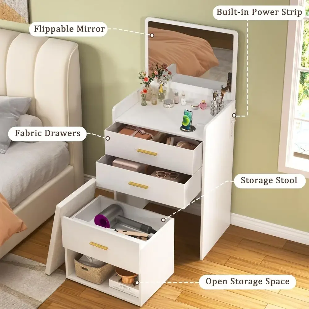 3-in-1 Vanity Desk with Flip-U - огляд і ціна Desk Vanity Setup