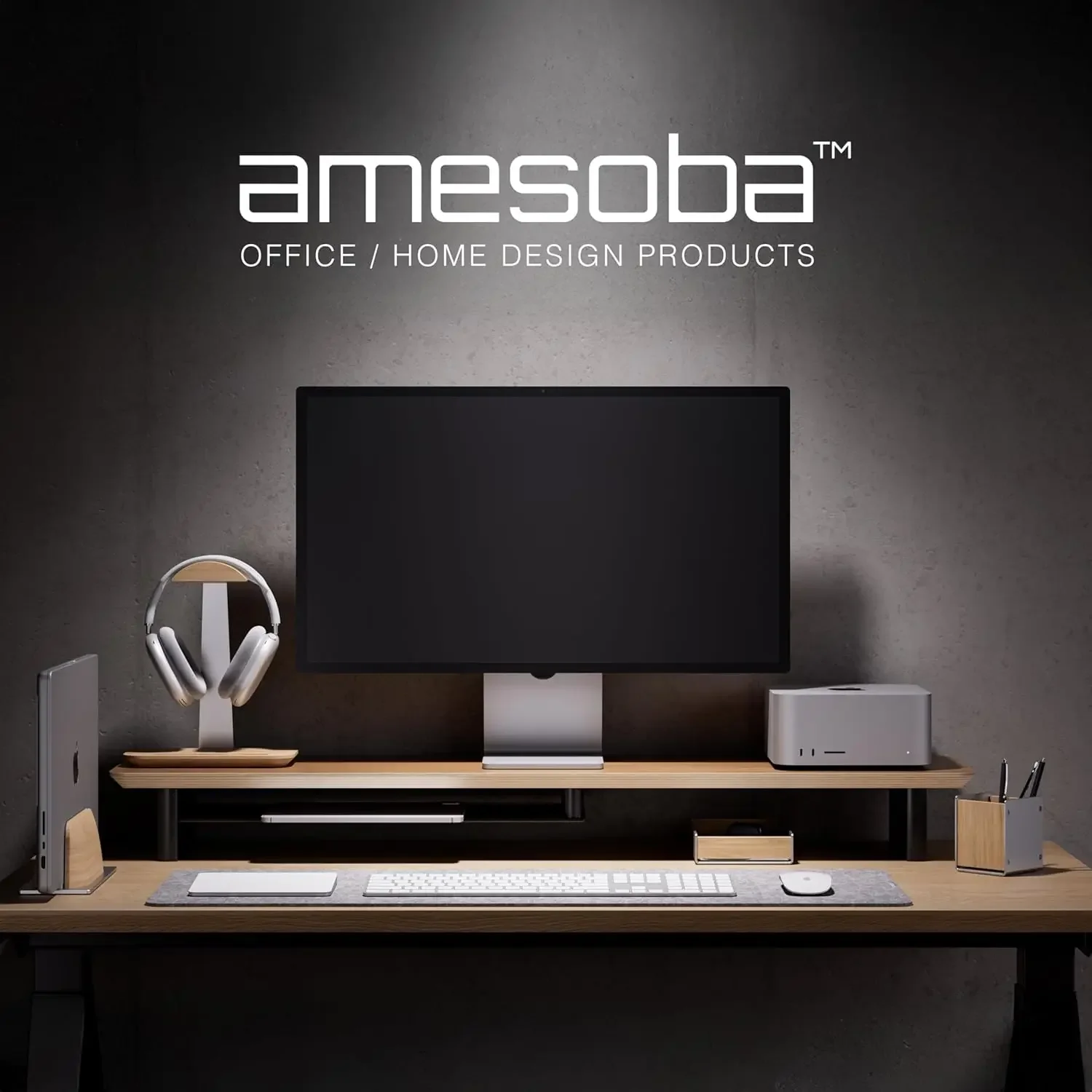 White Oak Dual‑Tier Ergonomic  - огляд і ціна Dual Monitor Desk Setup