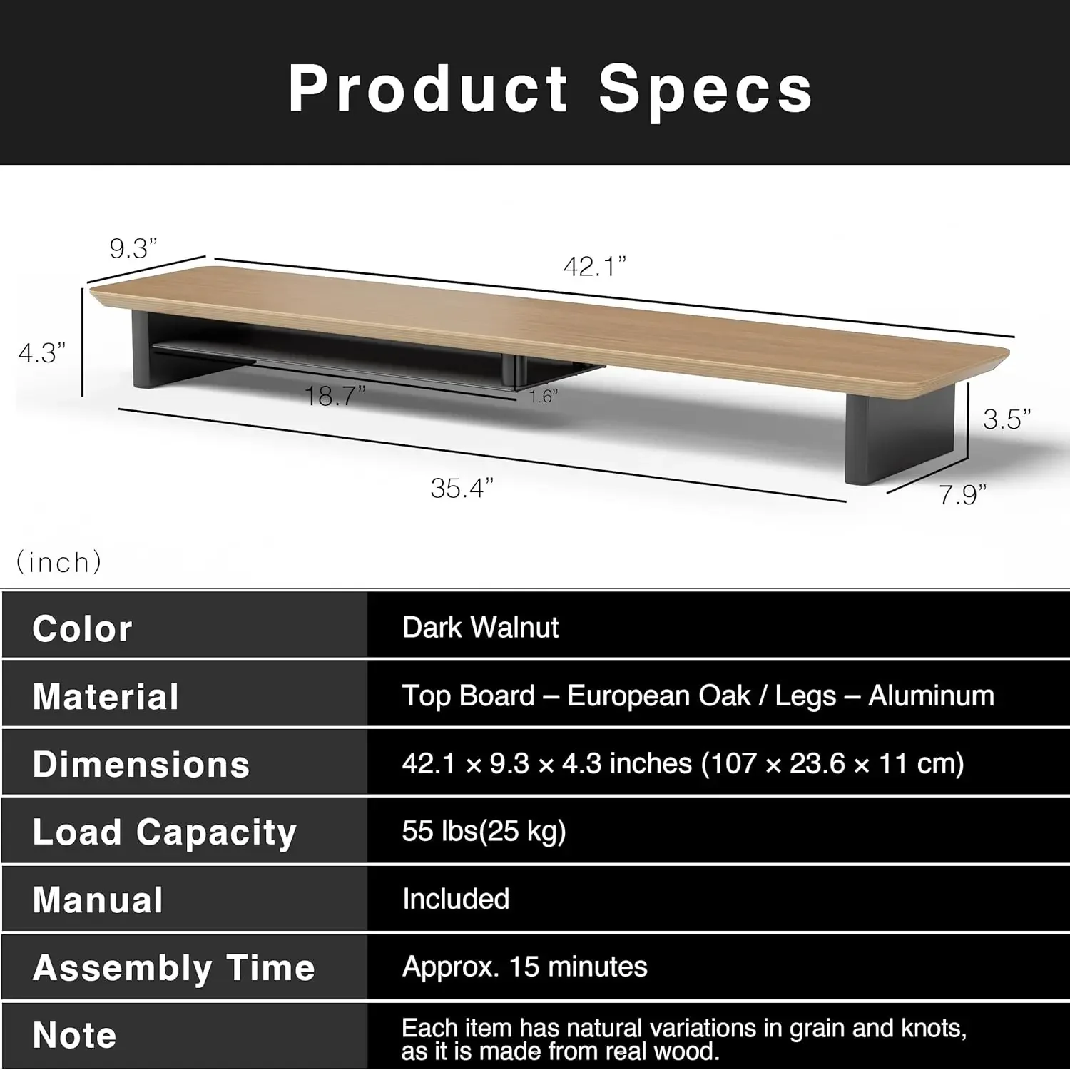 White Oak Dual‑Tier Ergonomic  - огляд і ціна Dual Monitor Desk Setup