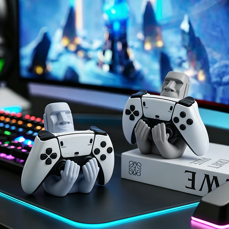 Funny Moai Stone Resin Gamepad - огляд і ціна Desk Setup Ps5