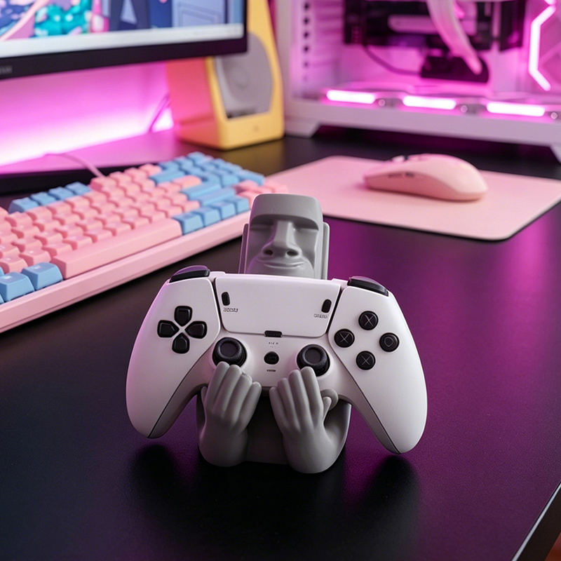 Funny Moai Stone Resin Gamepad - огляд і ціна Desk Setup Ps5