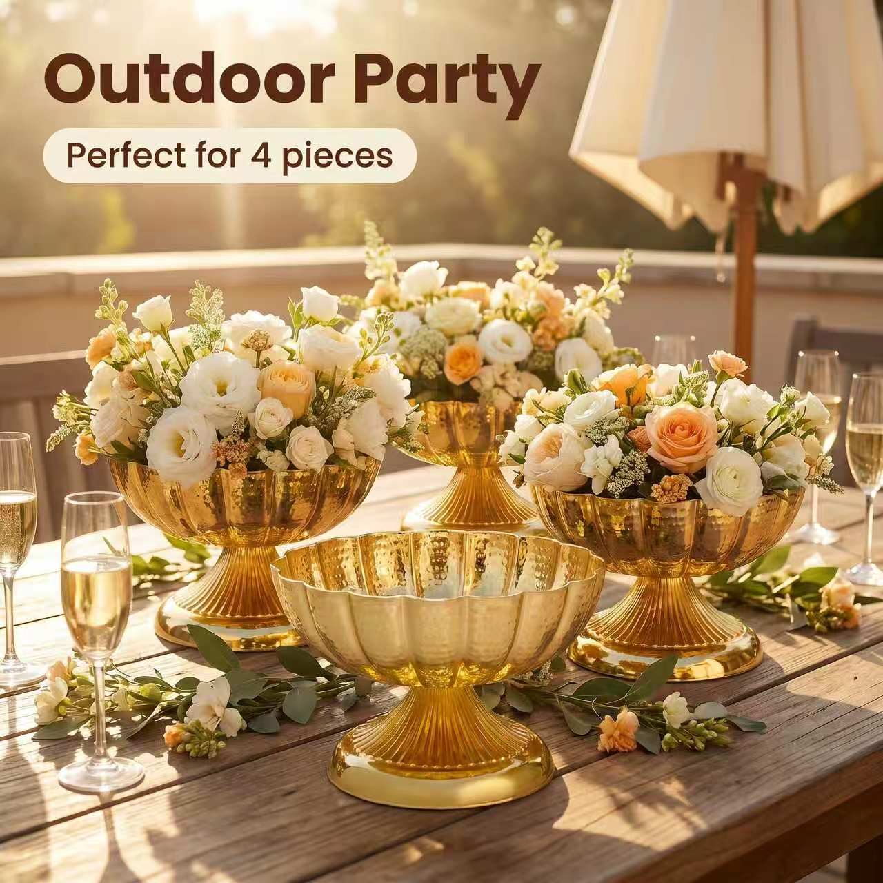 Vintage Gold Metal Compote Vas - огляд і ціна Desk Setup Retro