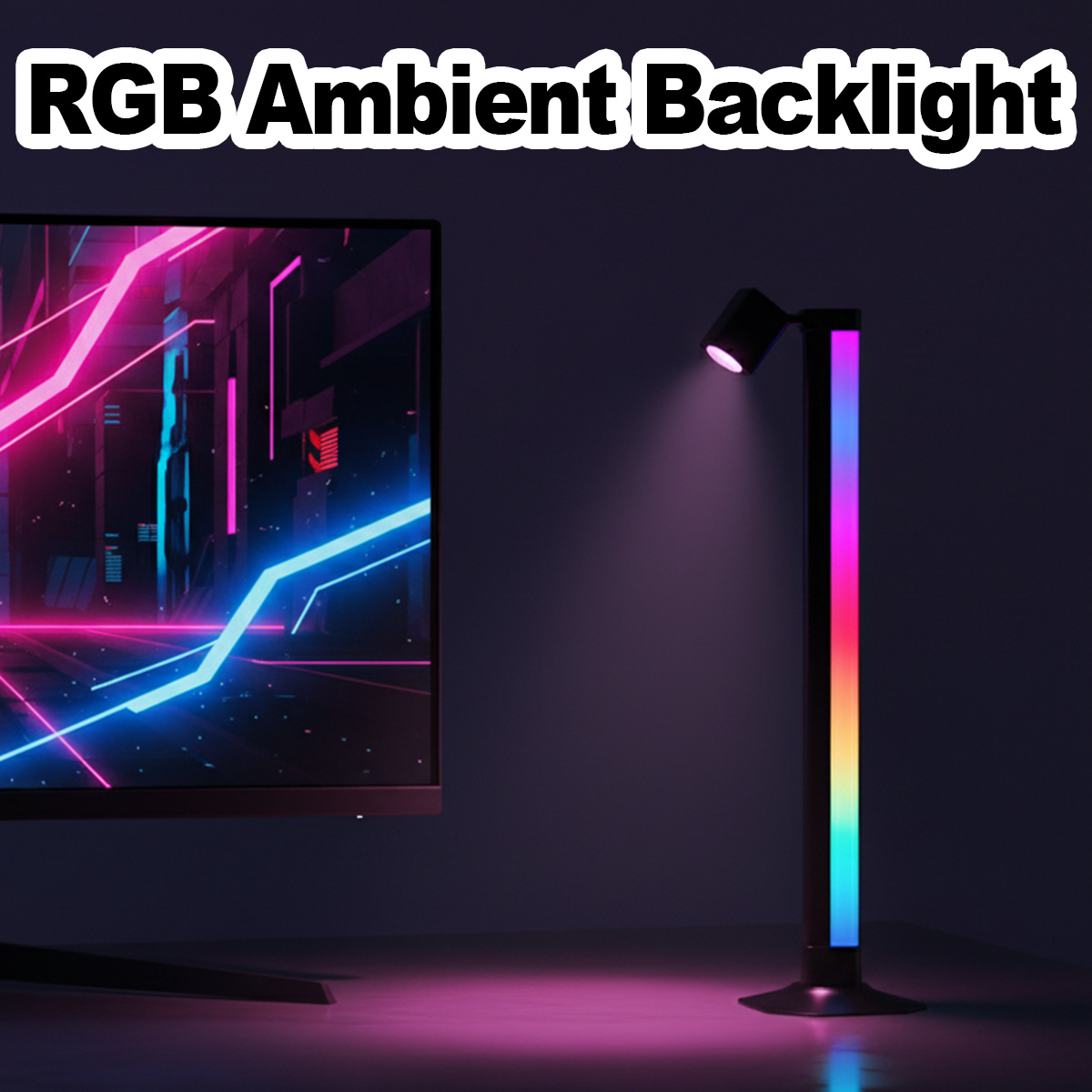 Smart Light Bar LED RGB Music  - огляд і ціна Desk Setup Tv